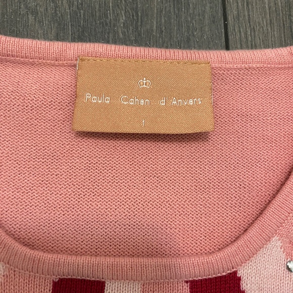 Paula Cahen d'Anvers Pink Embellished Sweater Vest Size 1 - Picture 2 of 5